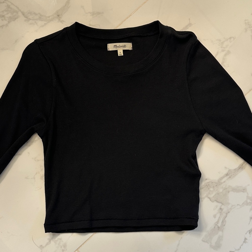 Madewell Charcoal Ribbed Knit Top
